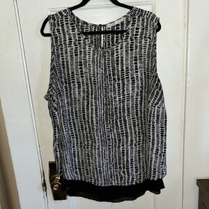 Violet & Claire Keyhole Lined Layered Tunic Blouse Size 3X